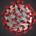 Computer generated image of corona virus.